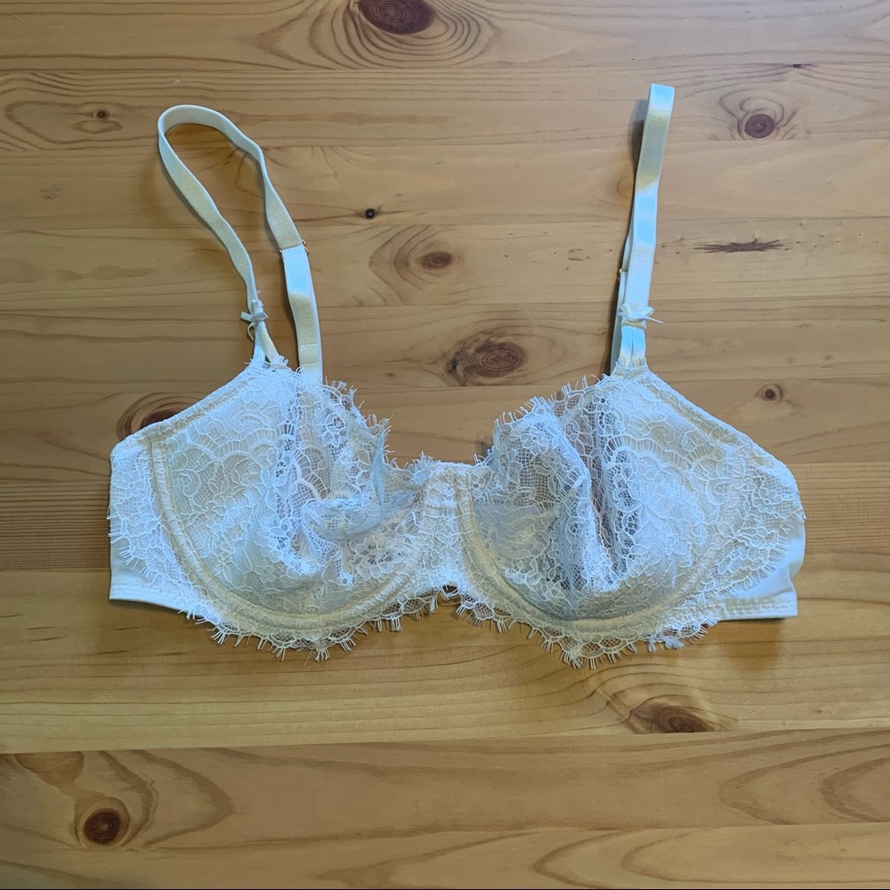 Victoria’s Secret White Unlined Lace Balconette Bra